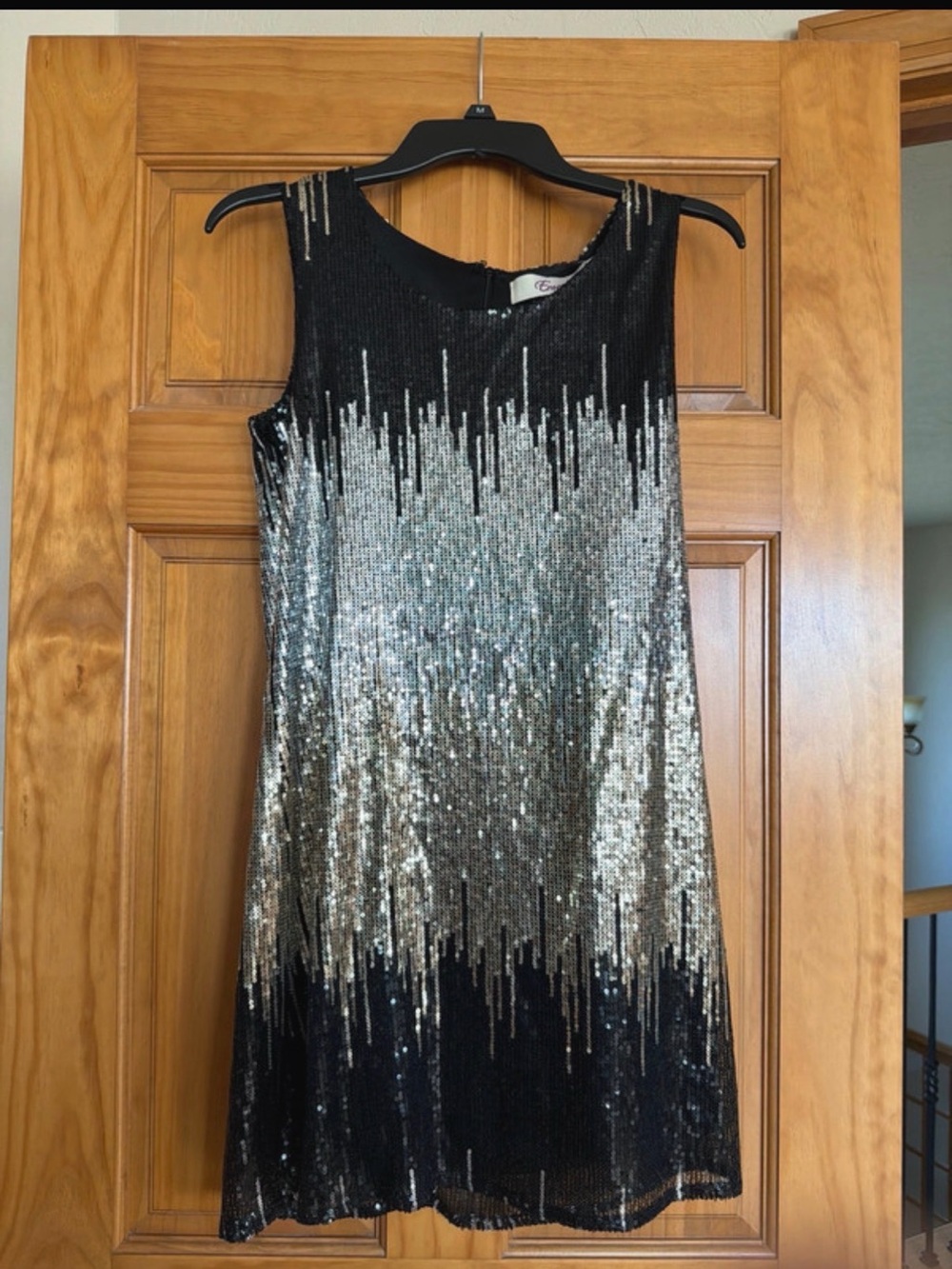 Francesca's Collections Black & Silver Sequin Ombre Mini Dress